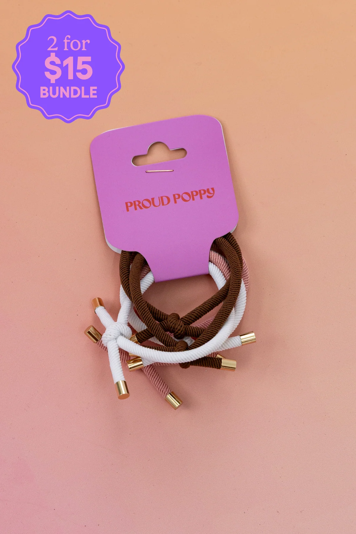 6 Pack Hair Ties in Latte Colours