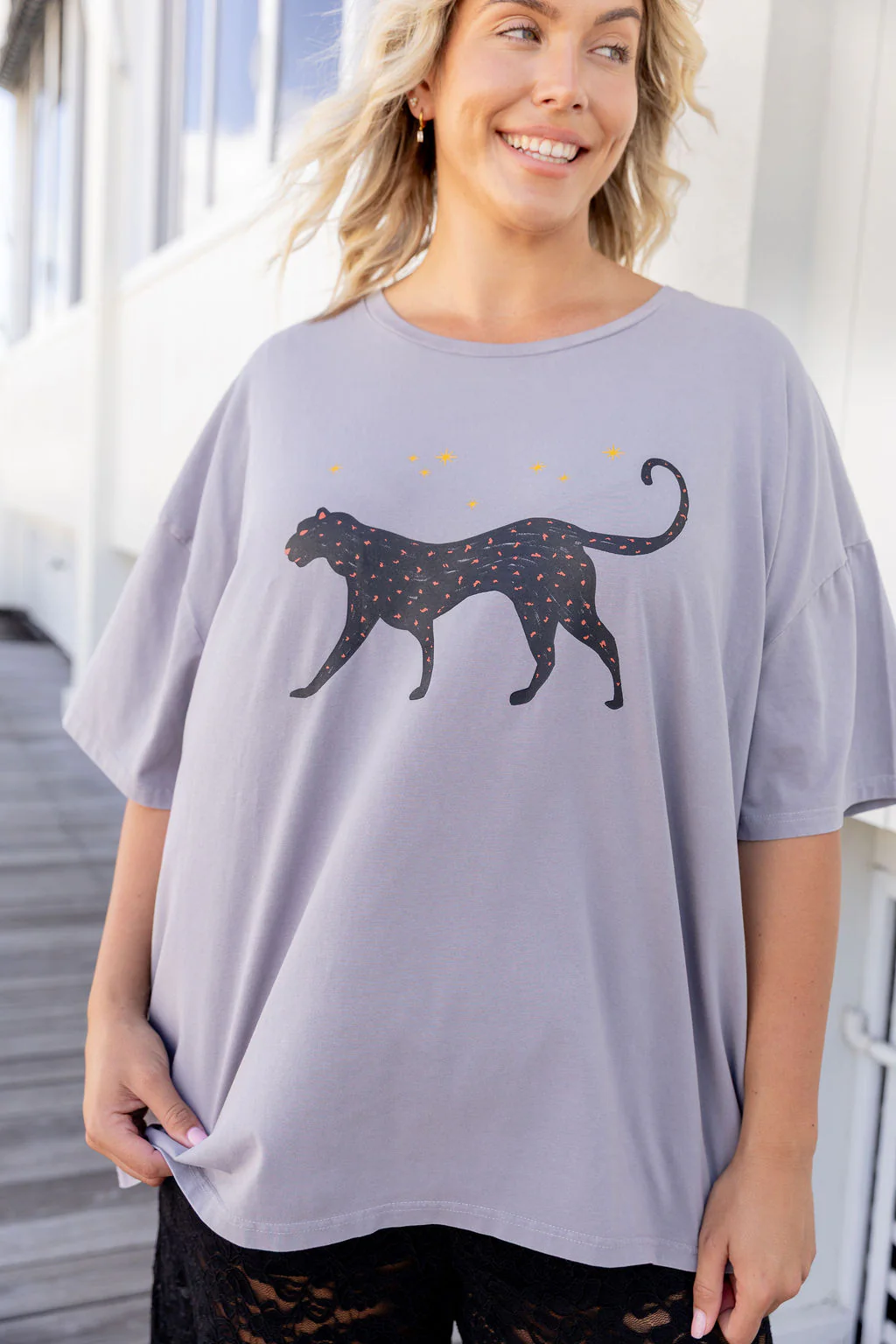 Alfie Oversized Tee in Feline - Image 2
