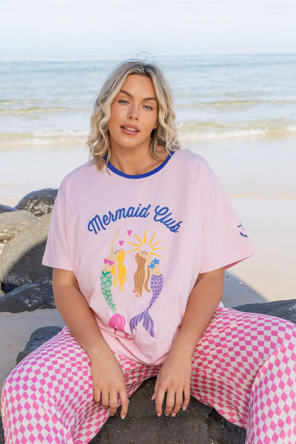 Alfie Oversized Tee in Mermaid Club - Image 4