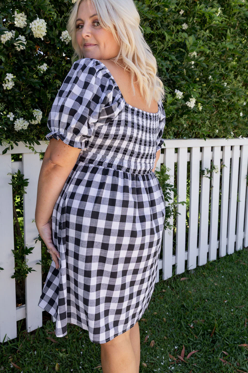 Amberly Dress in Black Gingham - Image 14