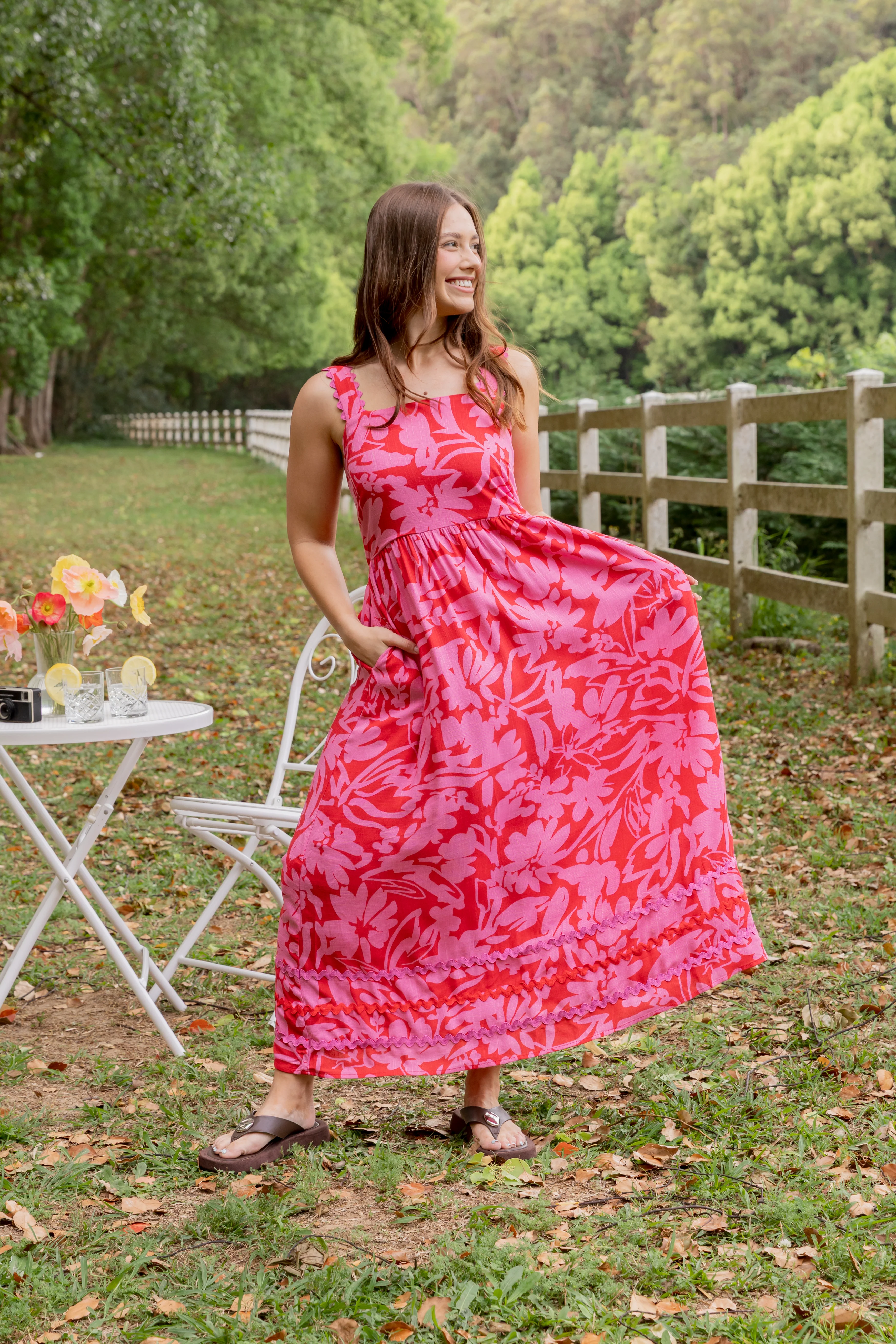 Angel Midi Dress in Fiesta - Image 4