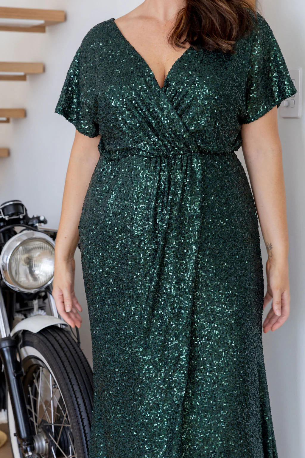 Arabella Sequin Maxi Dress in Emerald - Image 19