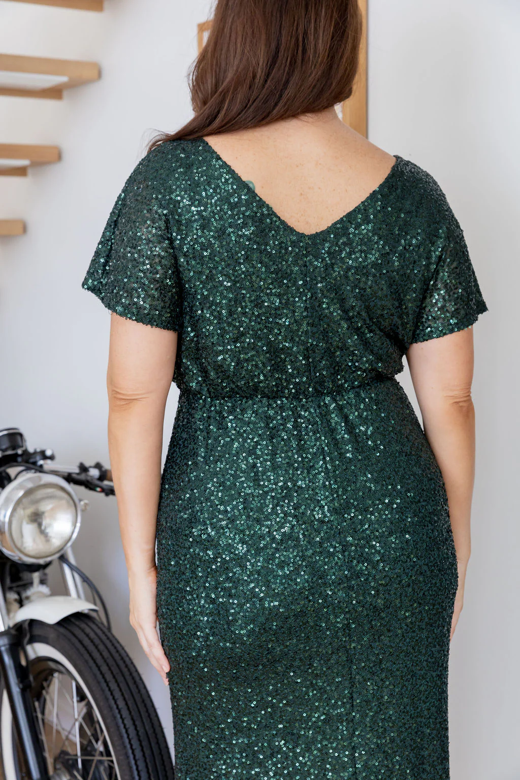 Arabella Sequin Maxi Dress in Emerald - Image 21