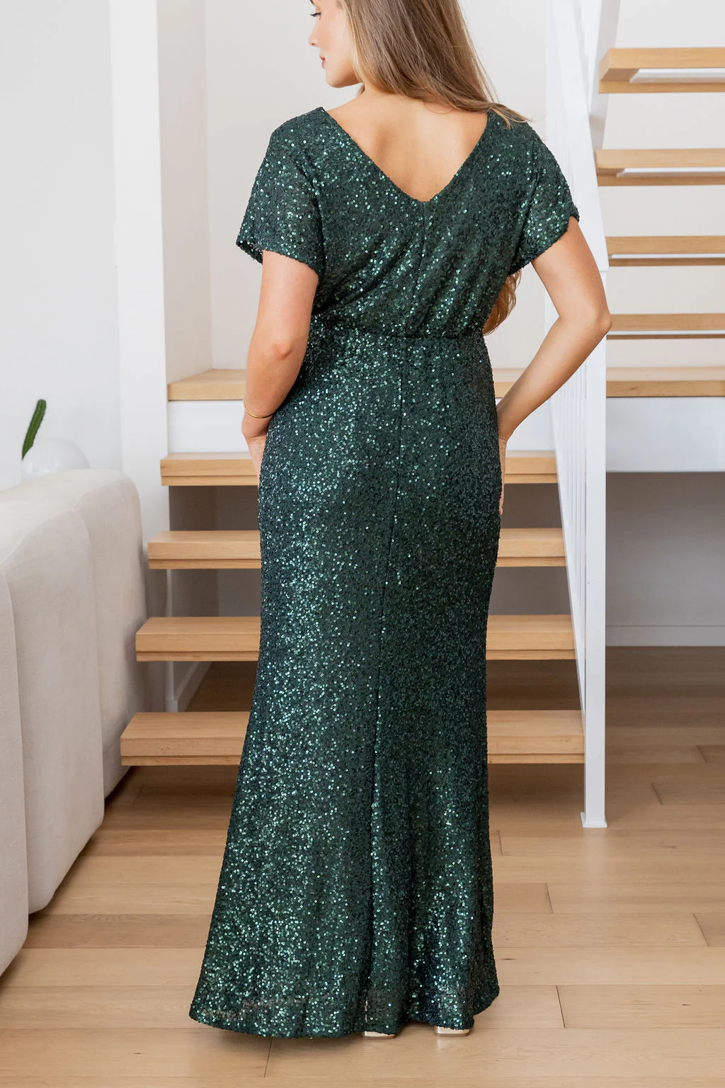 Arabella Sequin Maxi Dress in Emerald - Image 32