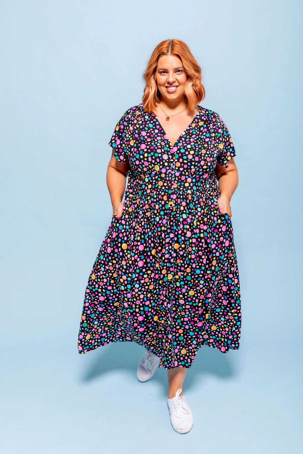 Aurora Midi Dress in Black Pebble by Kasey Rainbow - Image 3