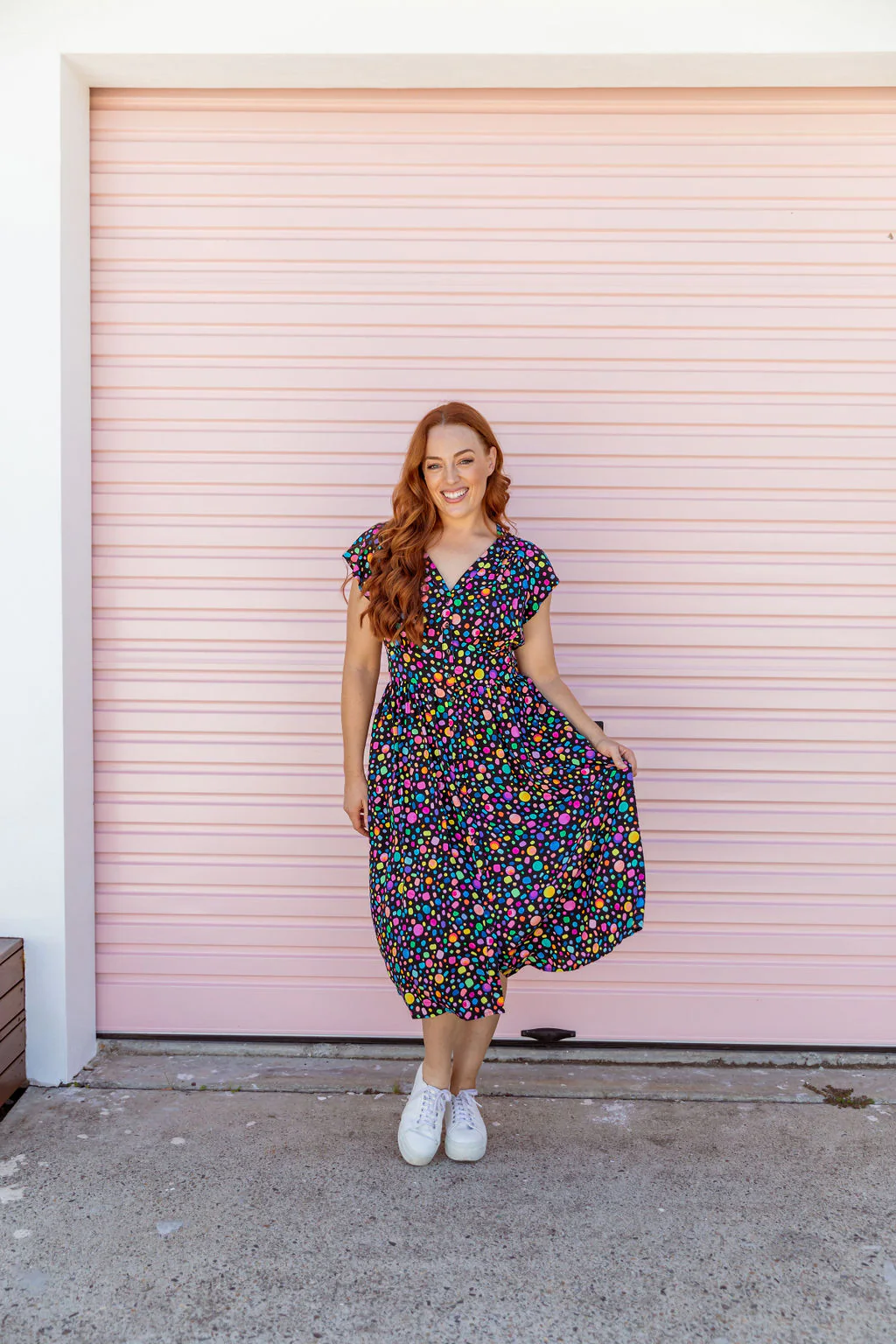 Aurora Midi Dress in Black Pebble by Kasey Rainbow - Image 4