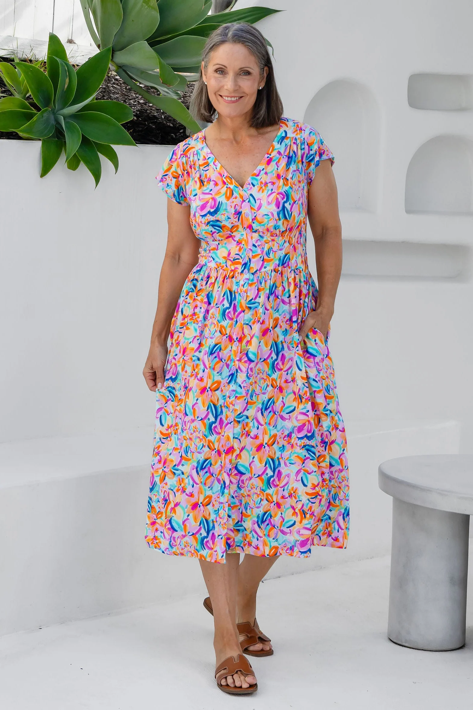 Aurora Midi Dress in Carnival Floral - Image 2