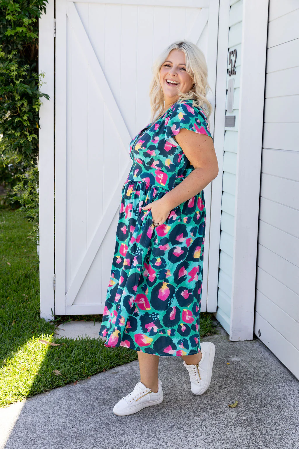 Aurora Midi Dress in Green Leopard by Kasey Rainbow - Image 10