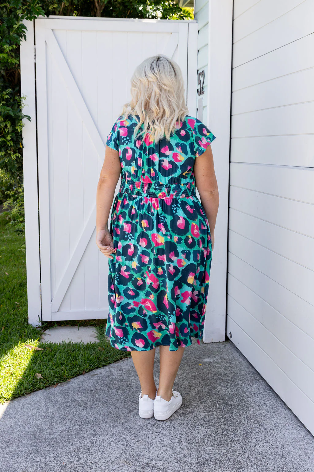 Aurora Midi Dress in Green Leopard by Kasey Rainbow - Image 11