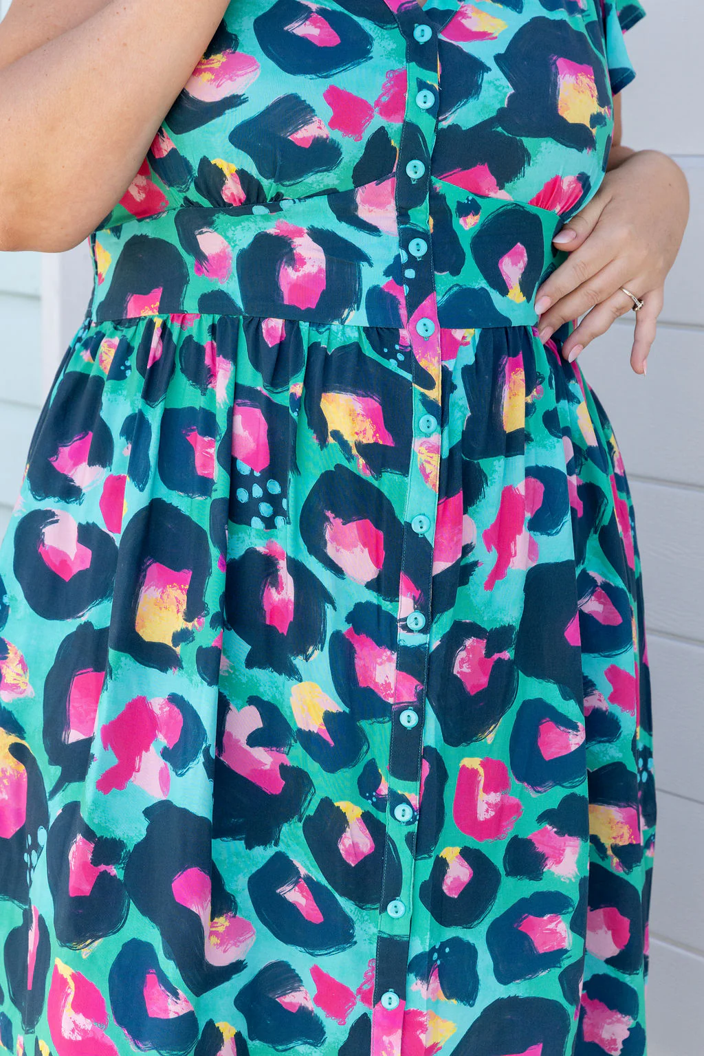 Aurora Midi Dress in Green Leopard by Kasey Rainbow - Image 14