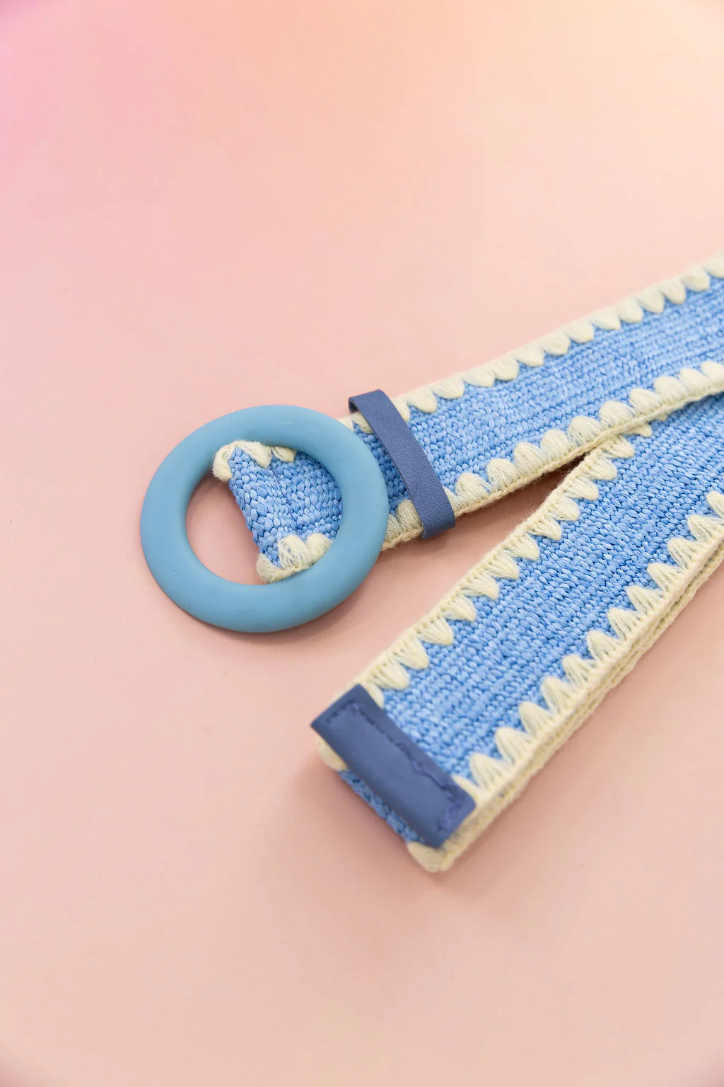 Extra Length Stretch Belt with Blue Buckle - Image 2