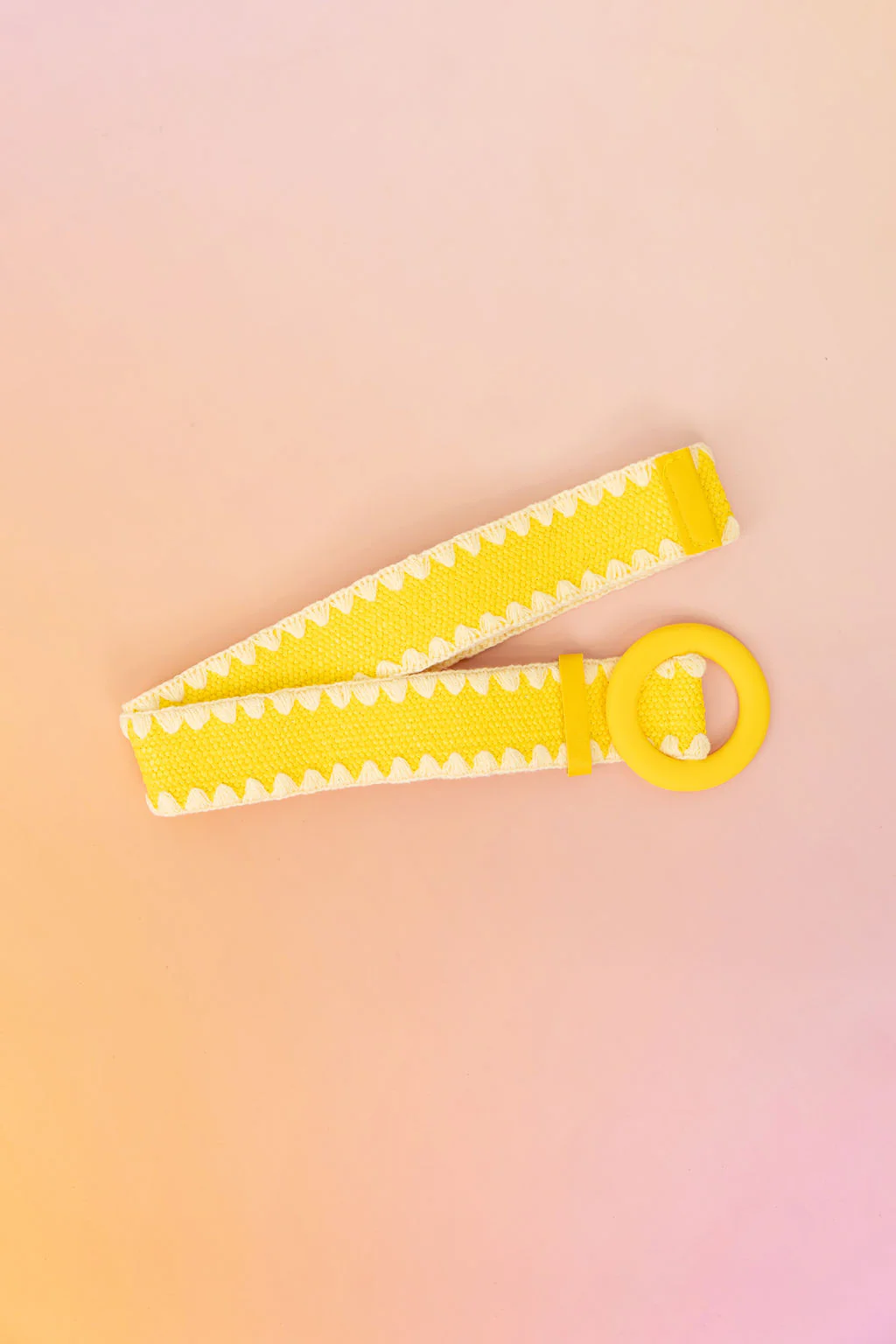 Extra Length Stretch Belt with Yellow Buckle