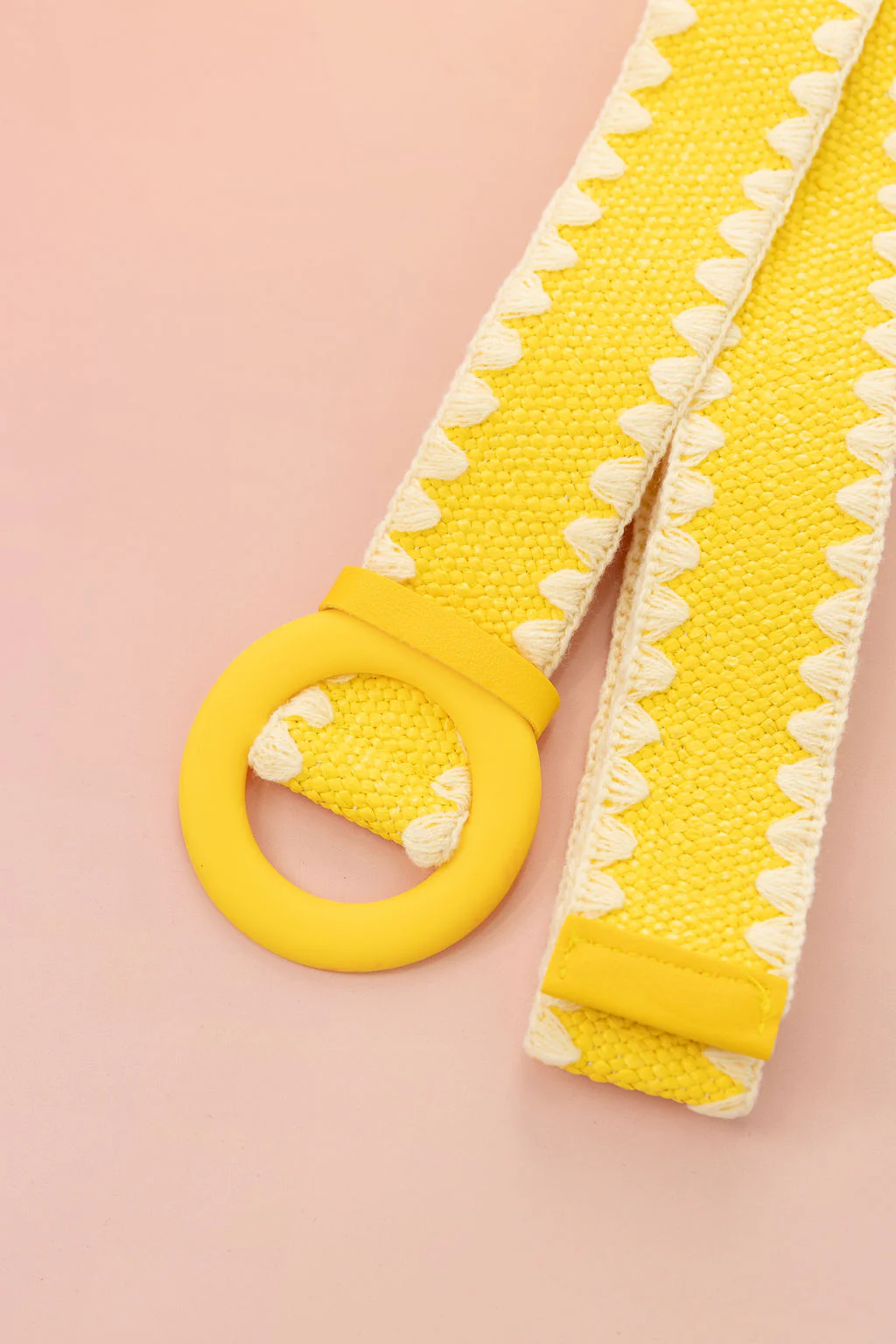 Extra Length Stretch Belt with Yellow Buckle - Image 2
