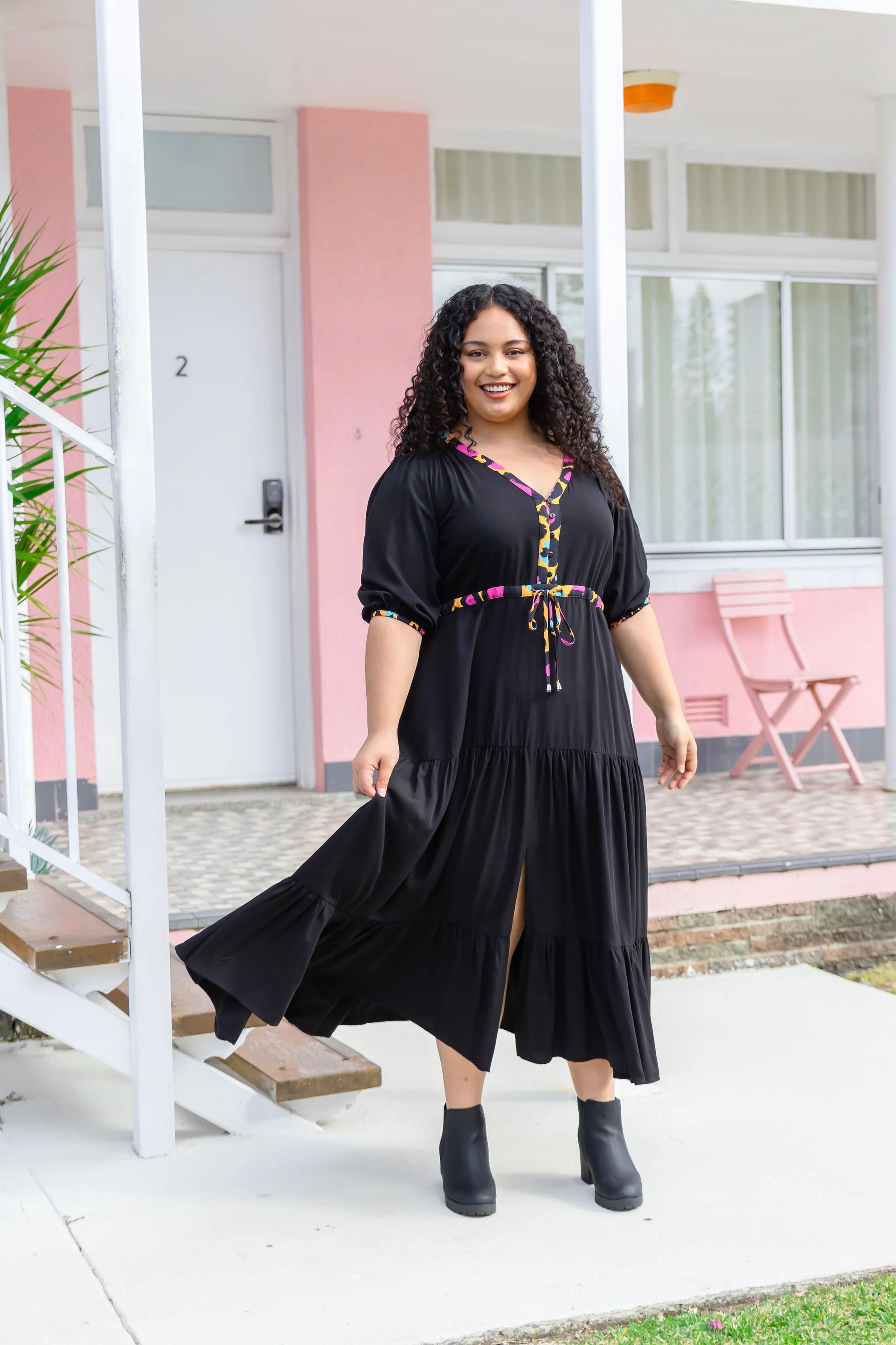 Billie Dress In Black/Mustard Leopard by Kasey Rainbow - Image 3