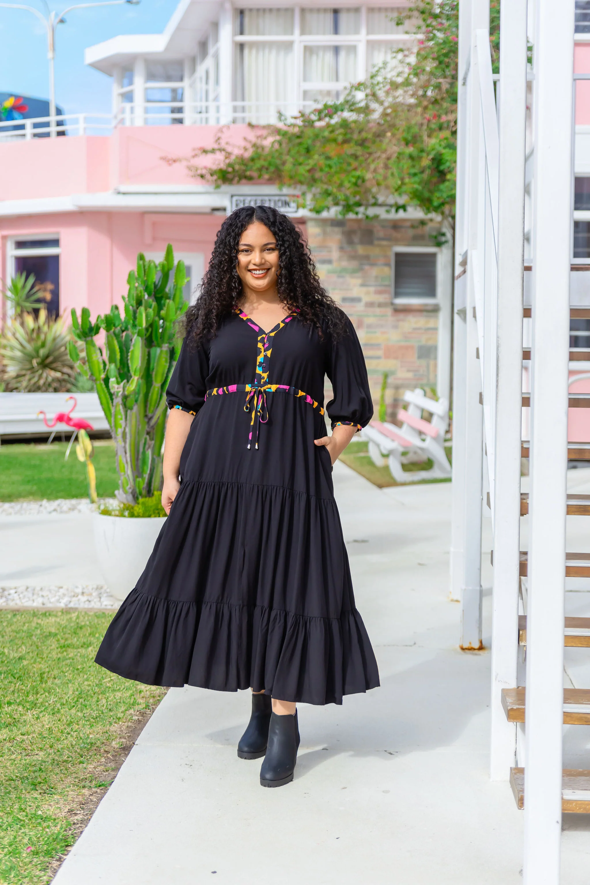 Billie Dress In Black/Mustard Leopard by Kasey Rainbow - Image 7
