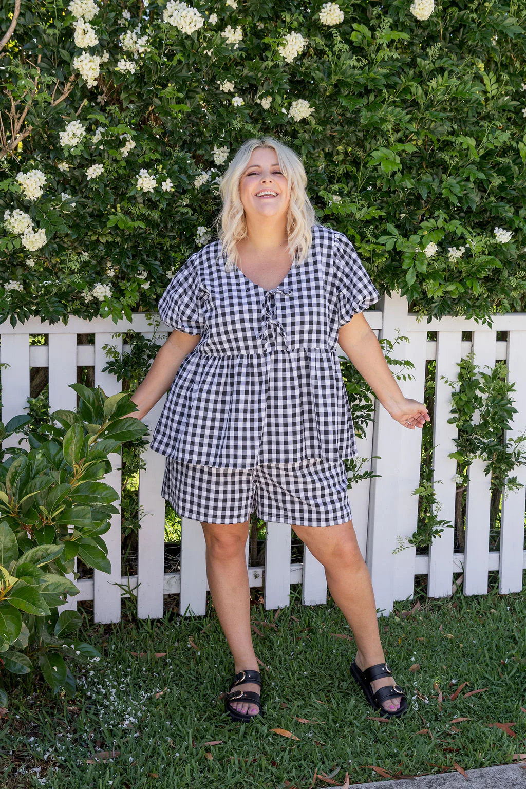 Birdie Top in Black Gingham - Image 2