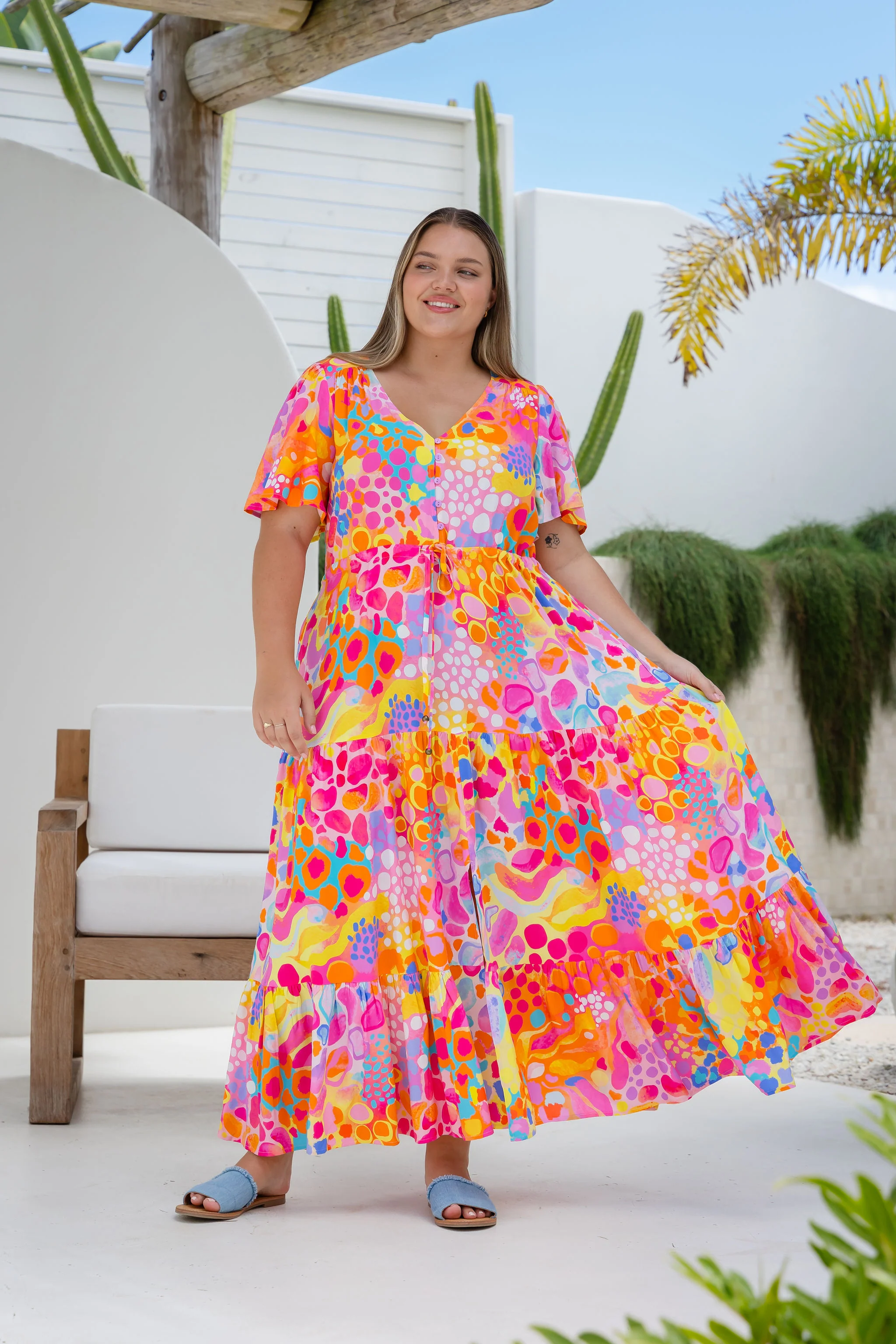 Bonnie Maxi Dress in Tequila Sunrise by Kasey Rainbow
