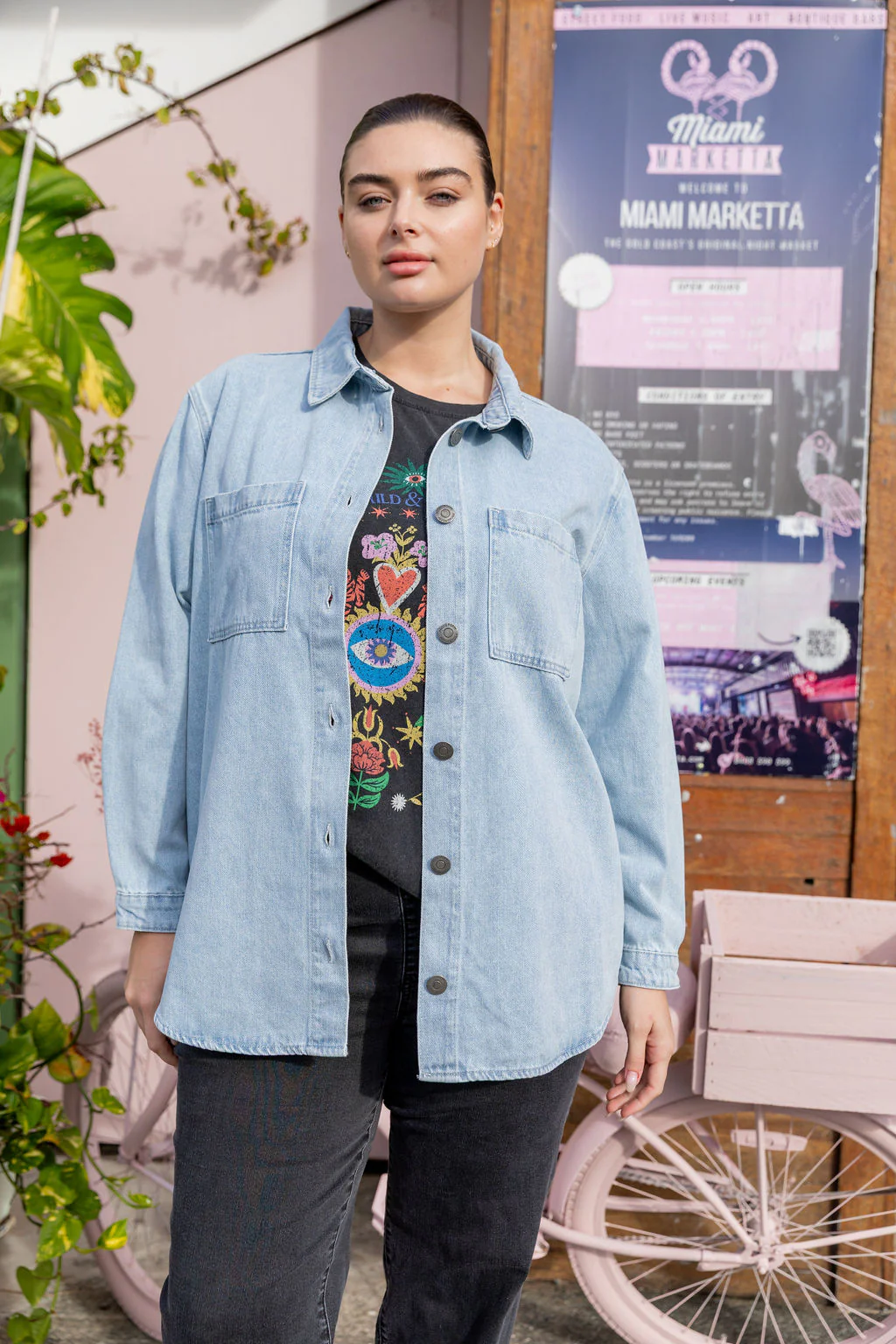 Brogen Denim Shacket in Light Blue Wash - Image 10