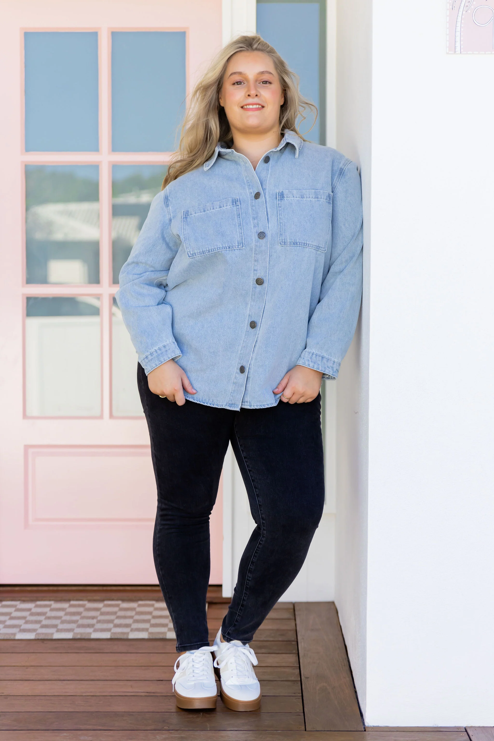 Brogen Denim Shacket in Light Blue Wash - Image 11