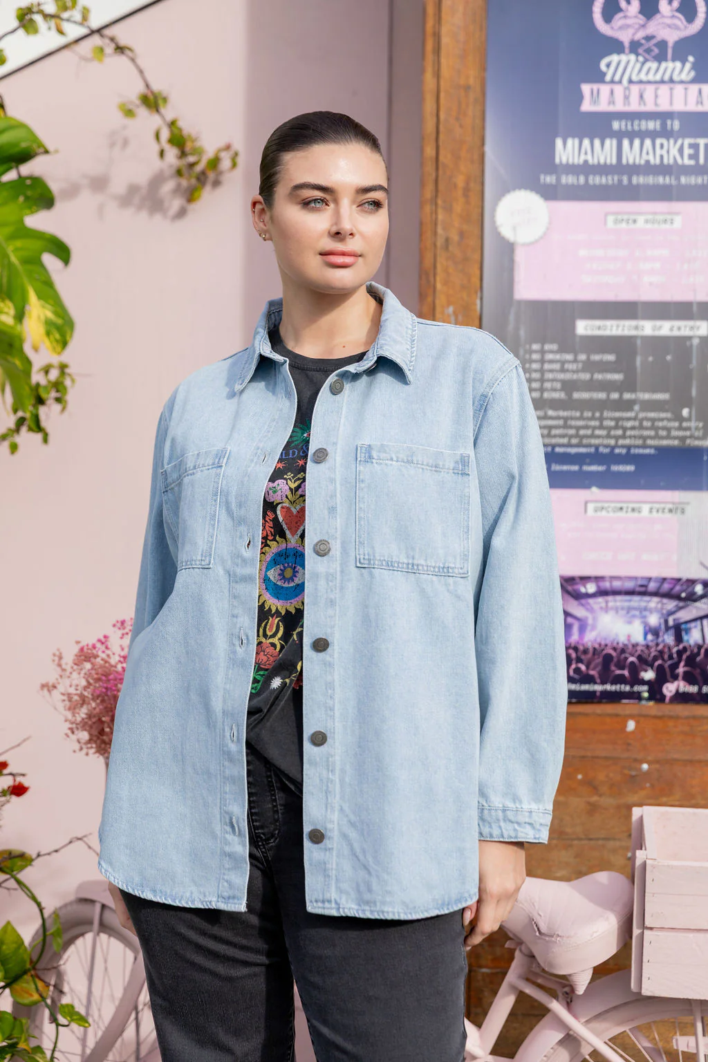 Brogen Denim Shacket in Light Blue Wash - Image 12