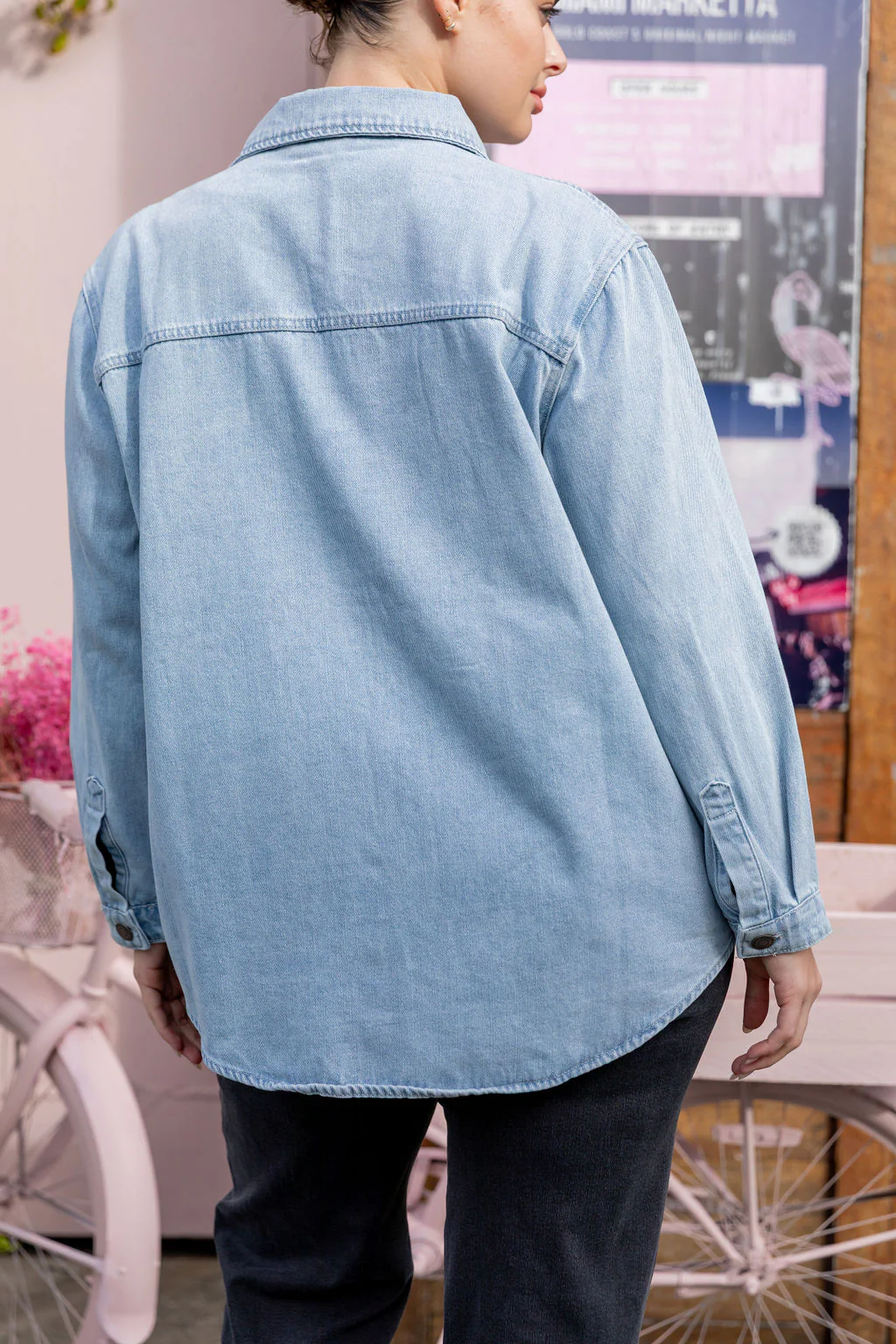 Brogen Denim Shacket in Light Blue Wash - Image 20