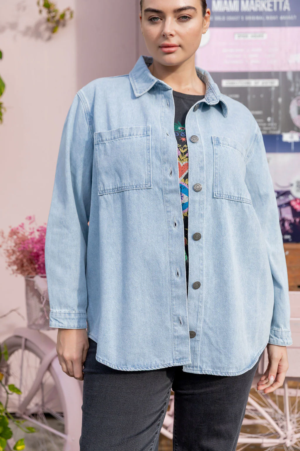 Brogen Denim Shacket in Light Blue Wash - Image 23