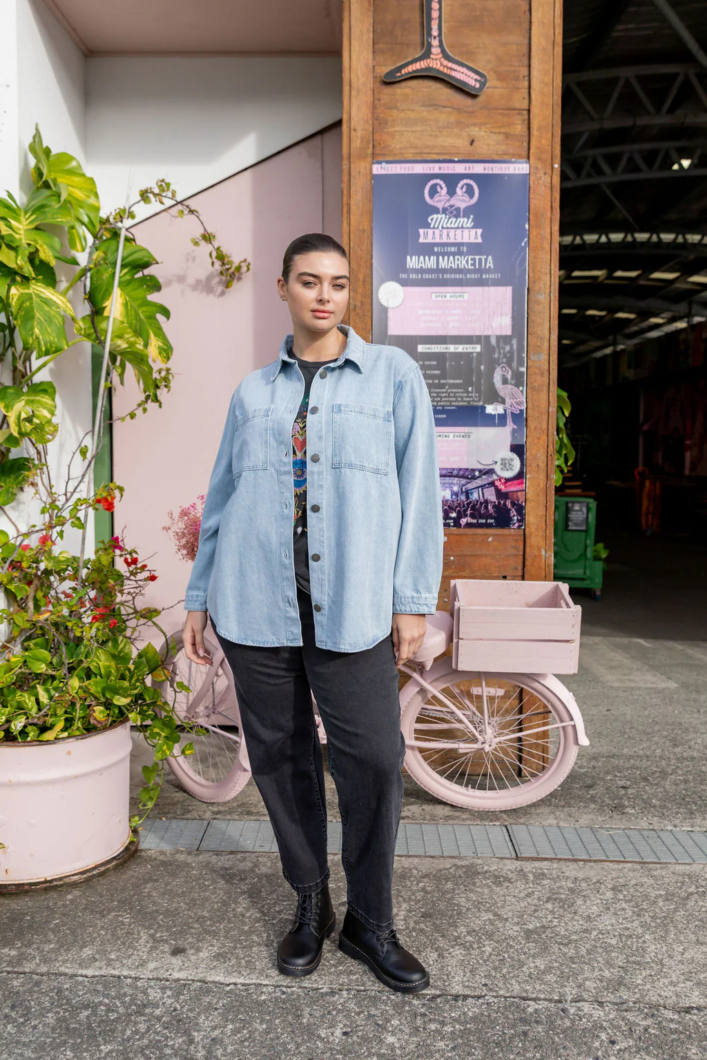 Brogen Denim Shacket in Light Blue Wash - Image 26