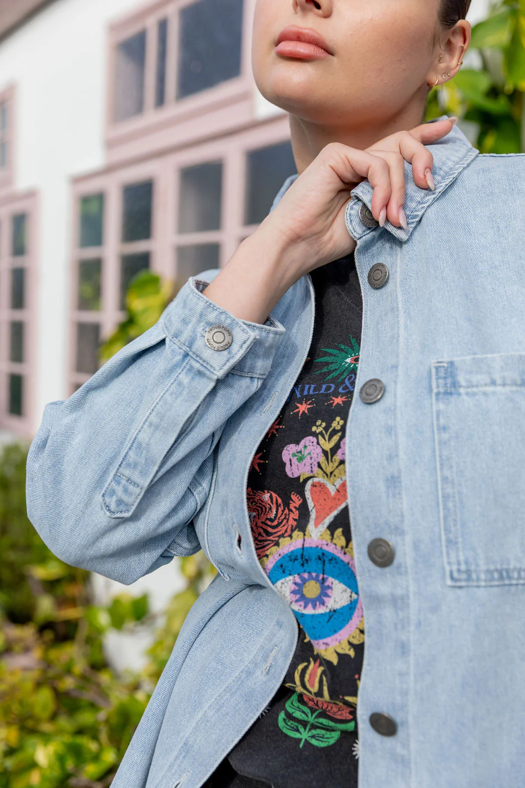 Brogen Denim Shacket in Light Blue Wash - Image 28