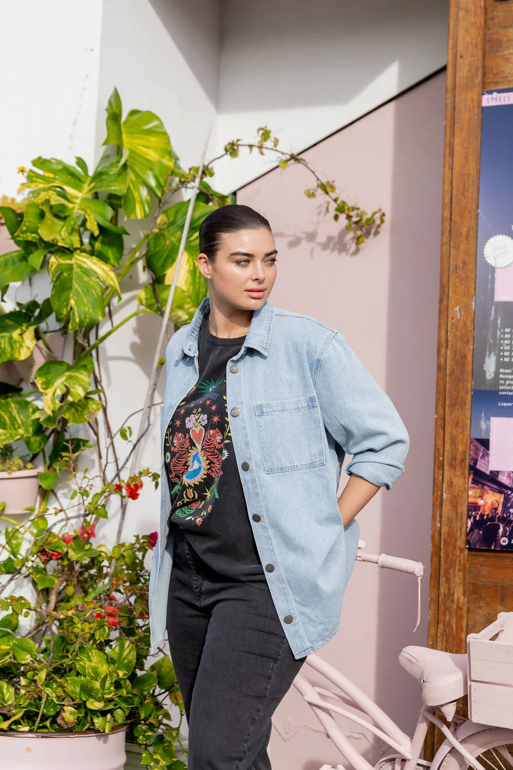 Brogen Denim Shacket in Light Blue Wash - Image 31