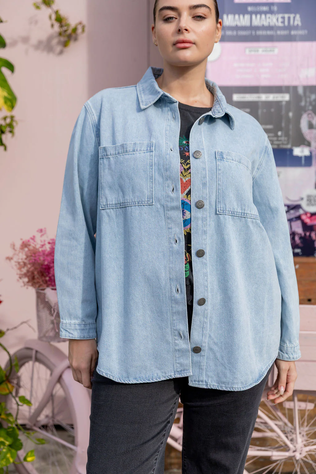 Brogen Denim Shacket in Light Blue Wash - Image 4
