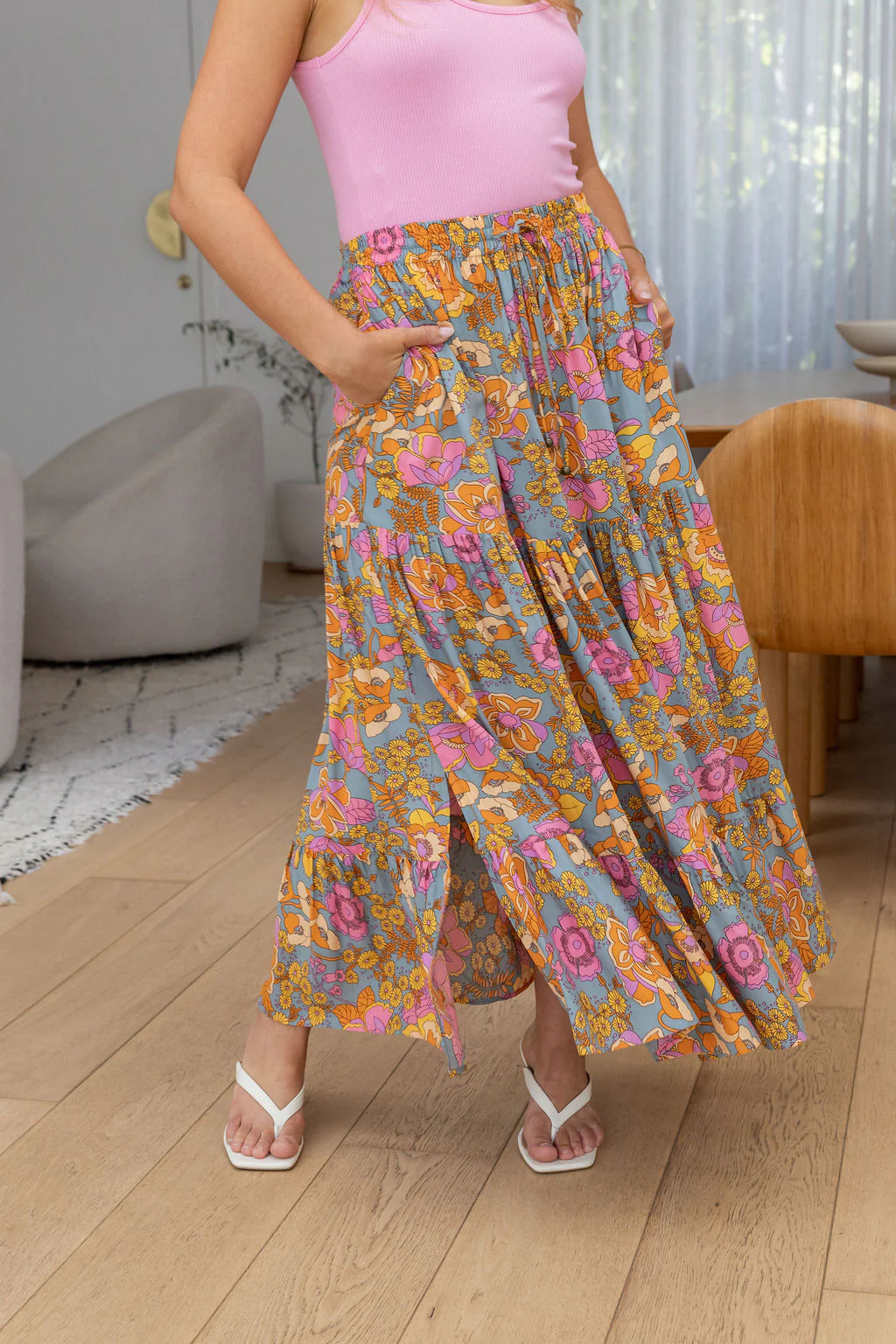 Carrie Skirt in Ash Mixed Floral - Image 11