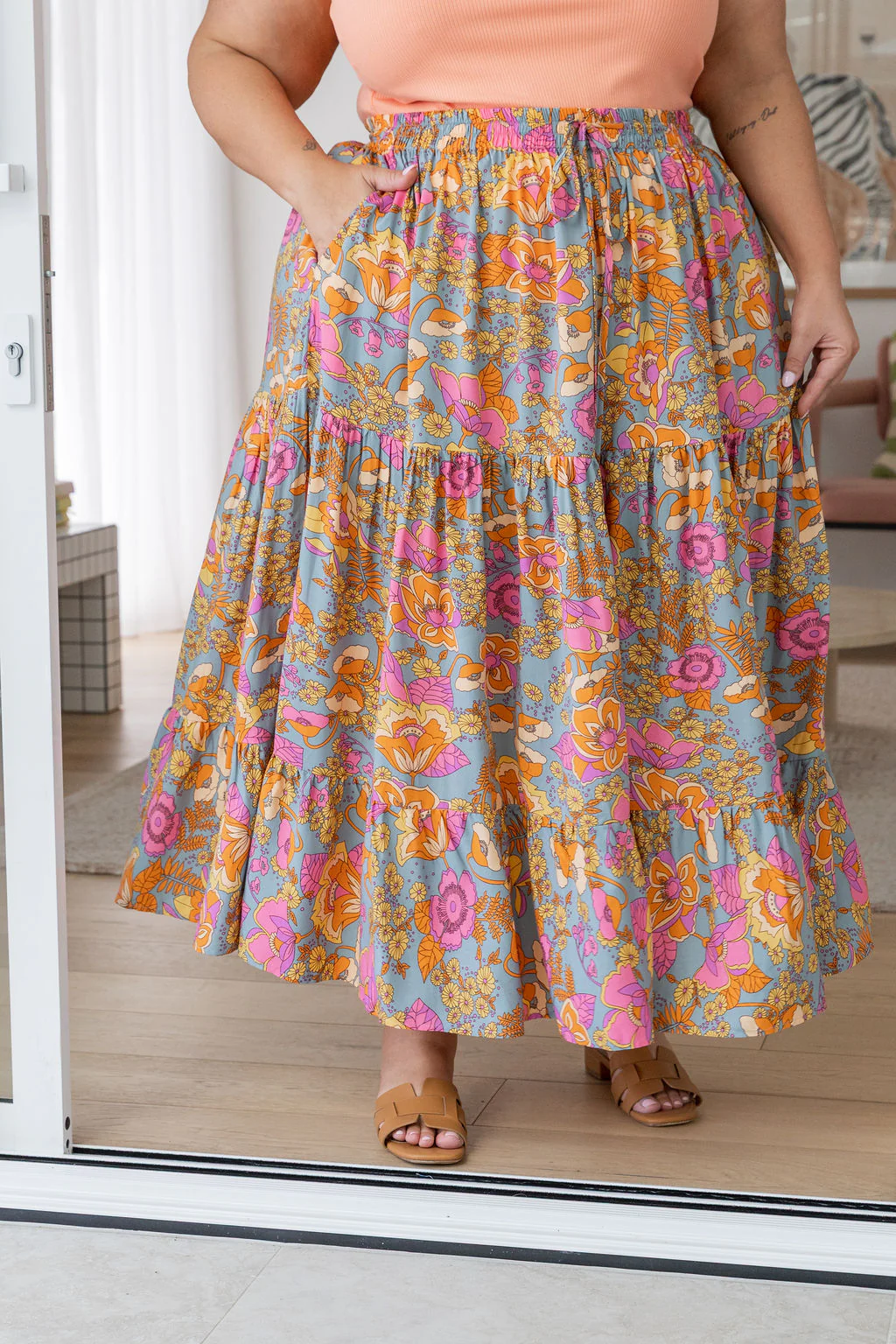 Carrie Skirt in Ash Mixed Floral - Image 8