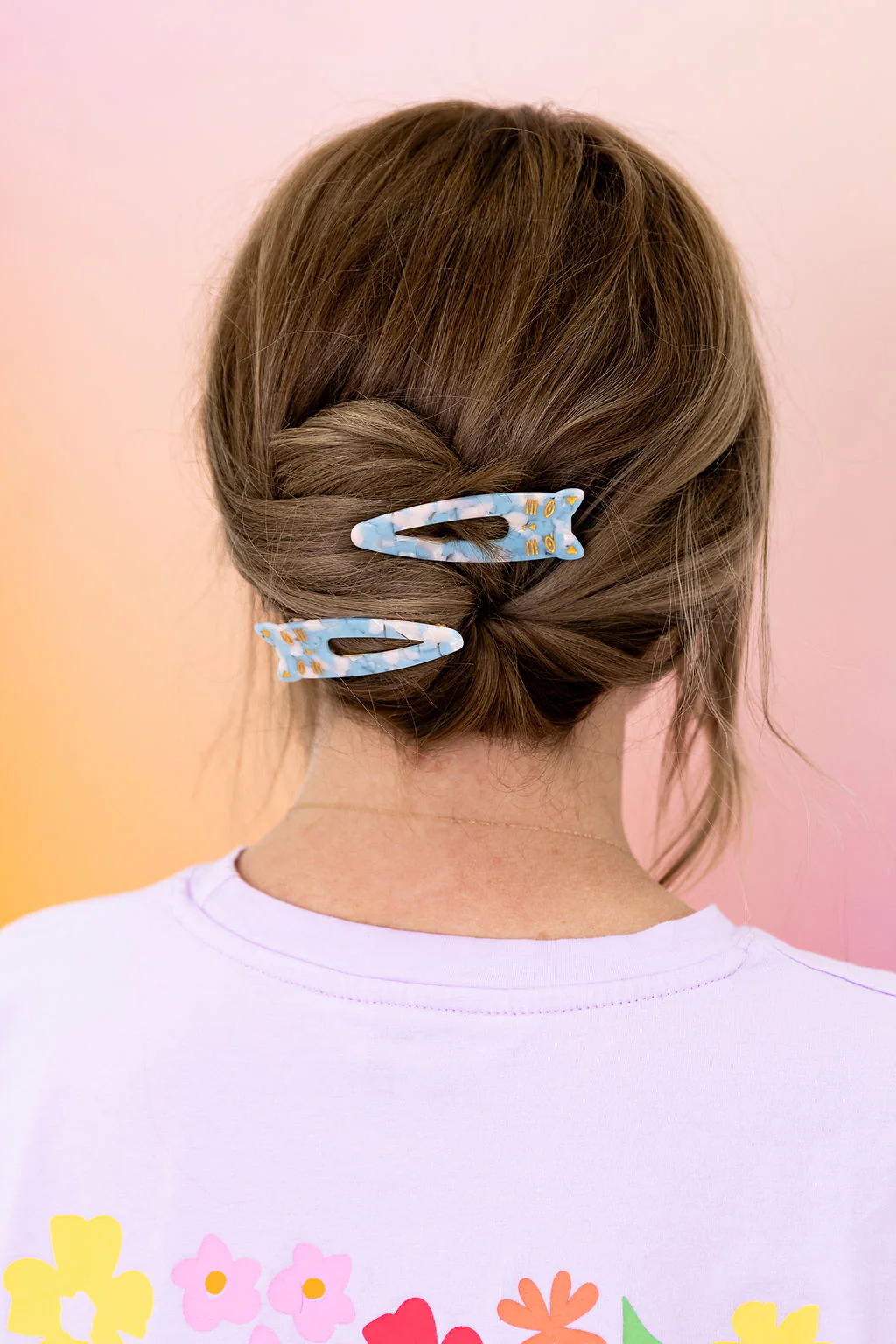 Cat Hair Clips in Blue Cloud - Image 2