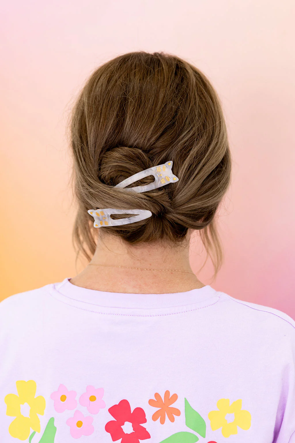 Cat Hair Clips in Grey & White - Image 2