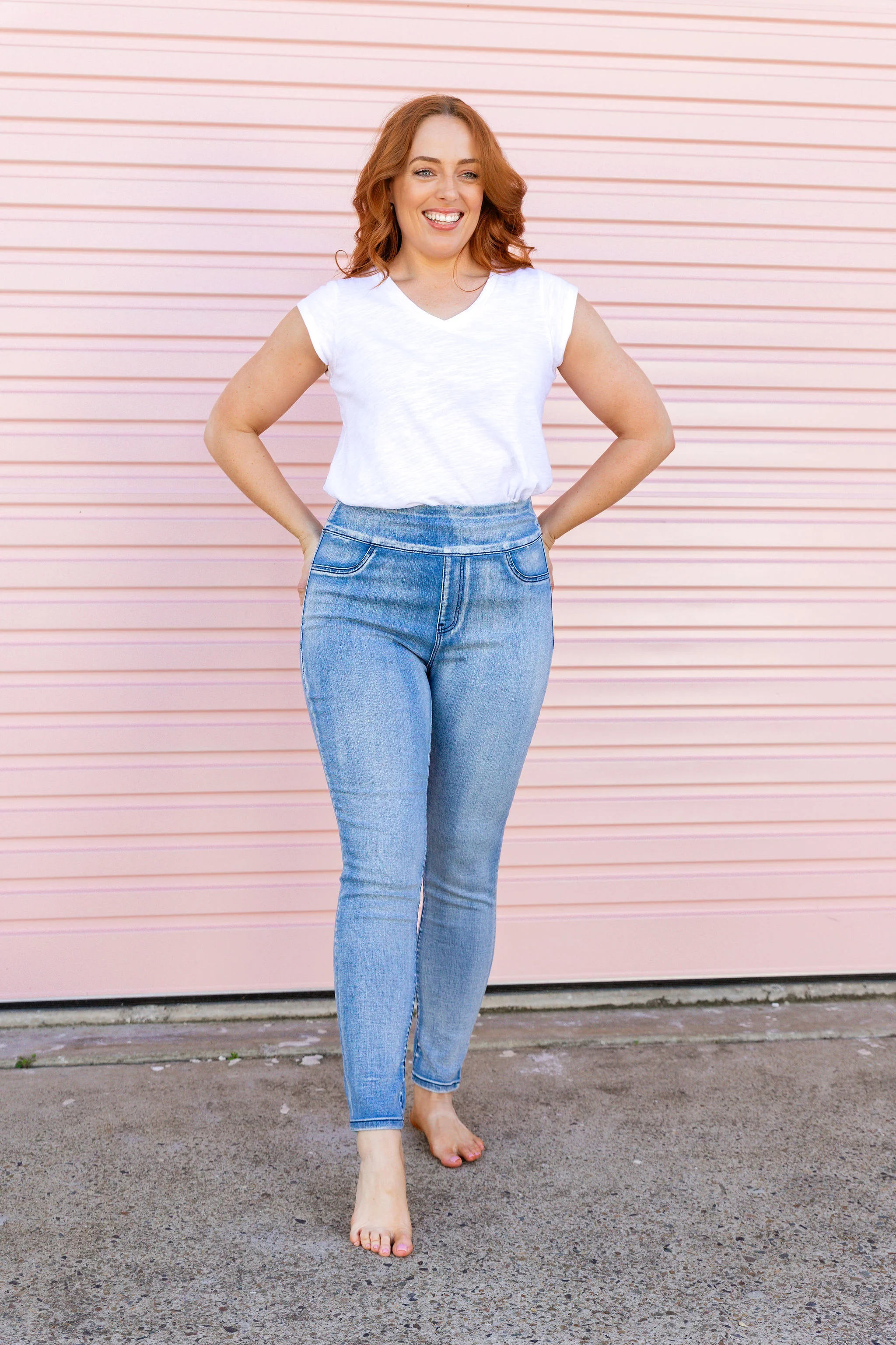 Corey Pull on Jeans in Light Blue - Image 12