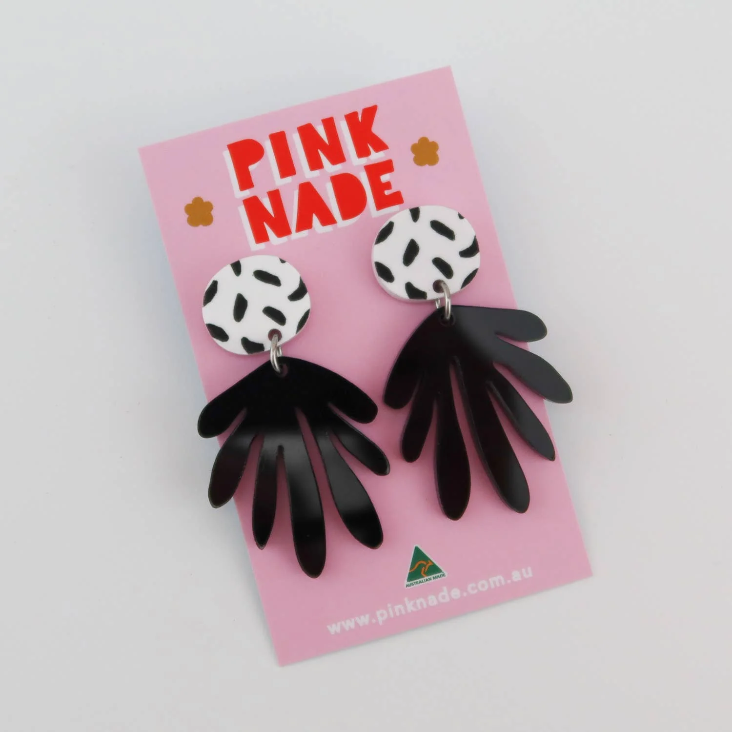 Deanne Black and White Spot Dangle Earrings