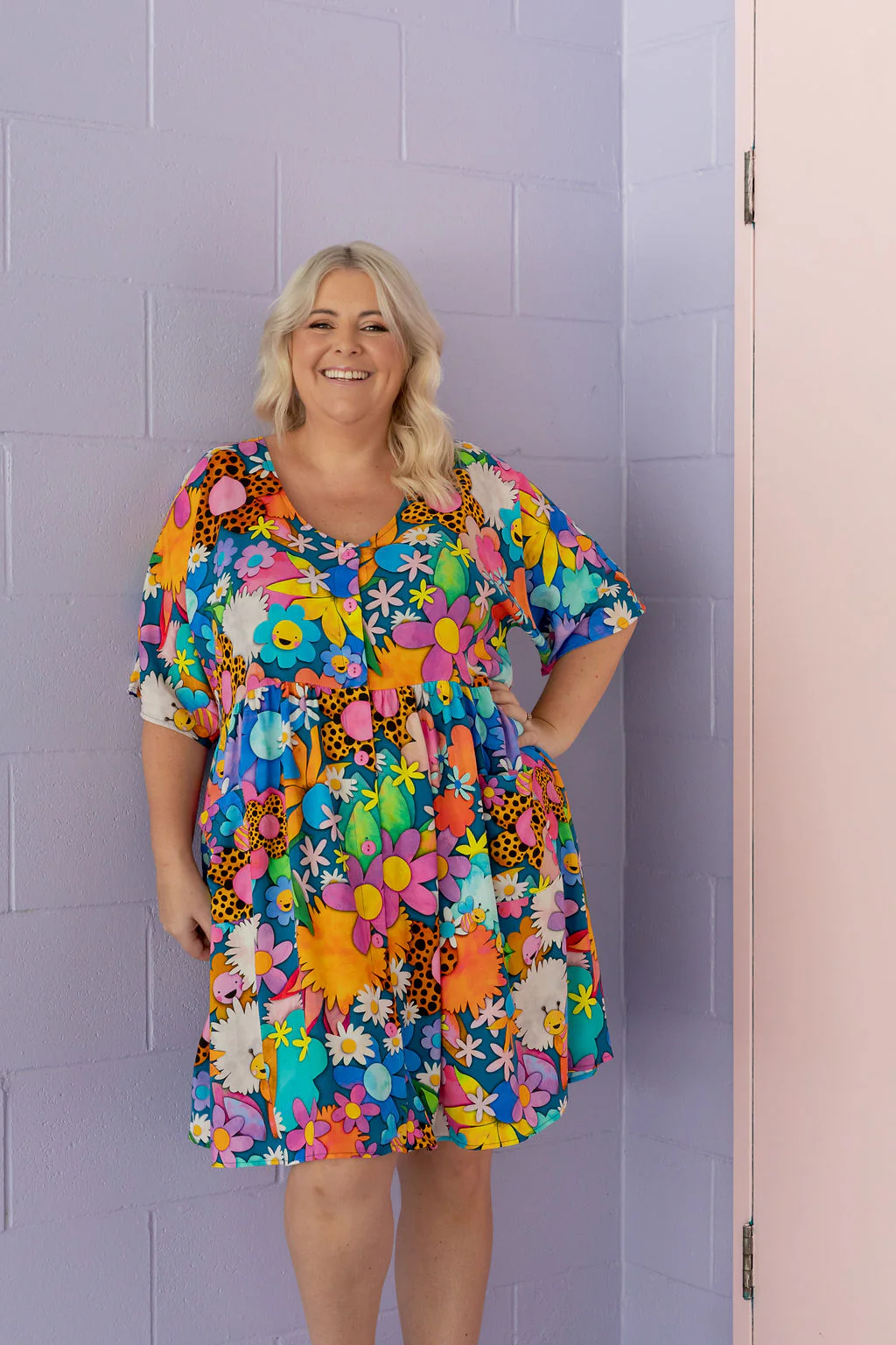 Disco Dress in Kutopia Floral by Kasey Rainbow - Image 16