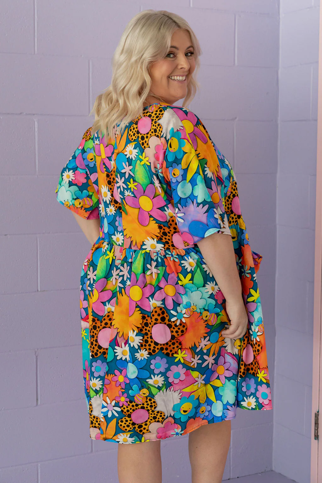 Disco Dress in Kutopia Floral by Kasey Rainbow - Image 4