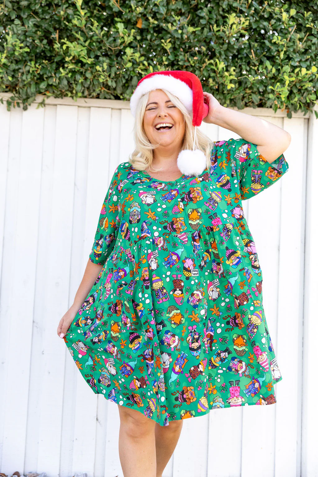 Disco Dress in Xmas Gnome by Kasey Rainbow - Image 3