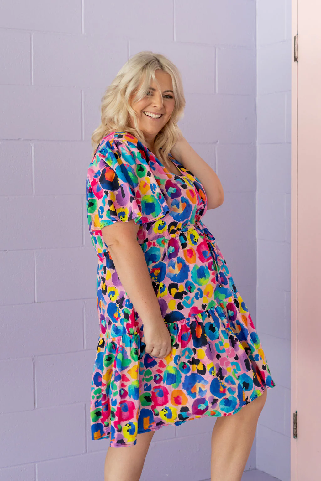 Esmae Dress in Rainbow Leopard Pink by Kasey Rainbow - Image 9