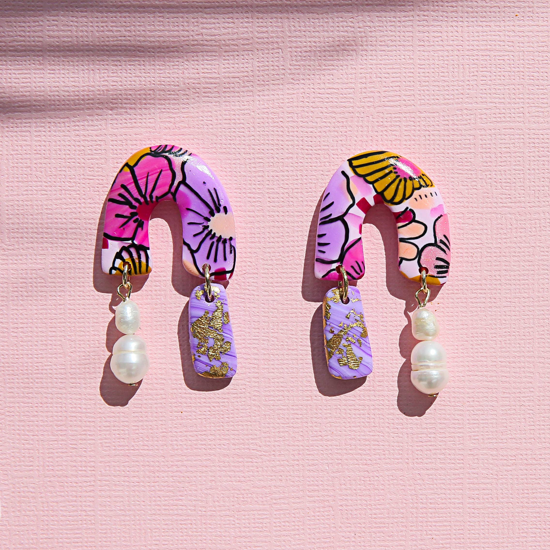 Flower Shapes Drop Earrings