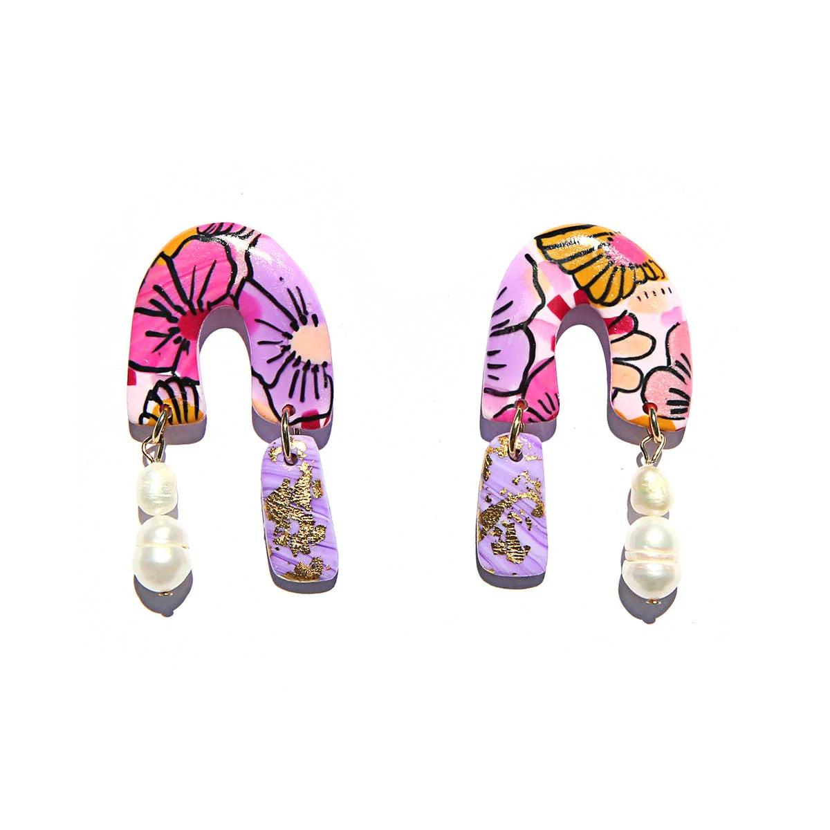 Flower Shapes Drop Earrings - Image 2