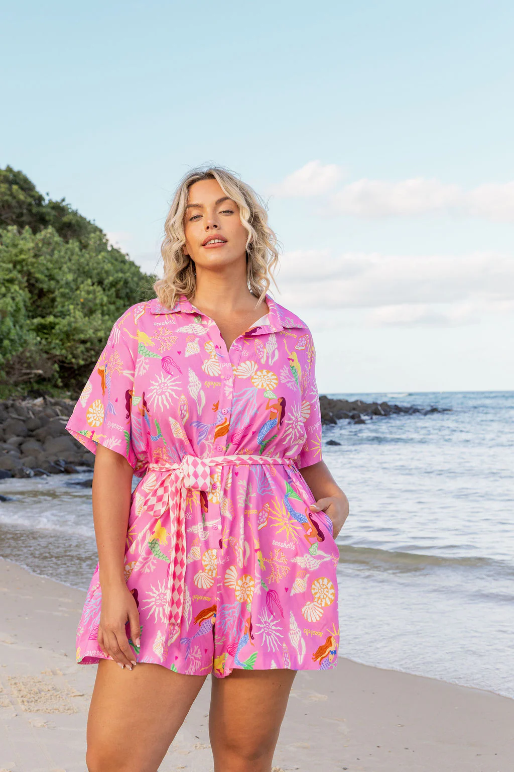 Giulia Playsuit in Serena/Sorrento Pink