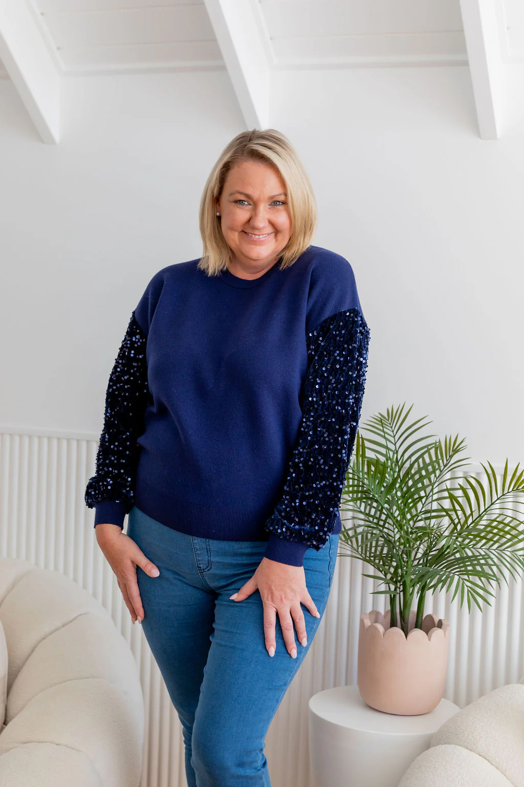 Glam Knit In Navy - Image 10