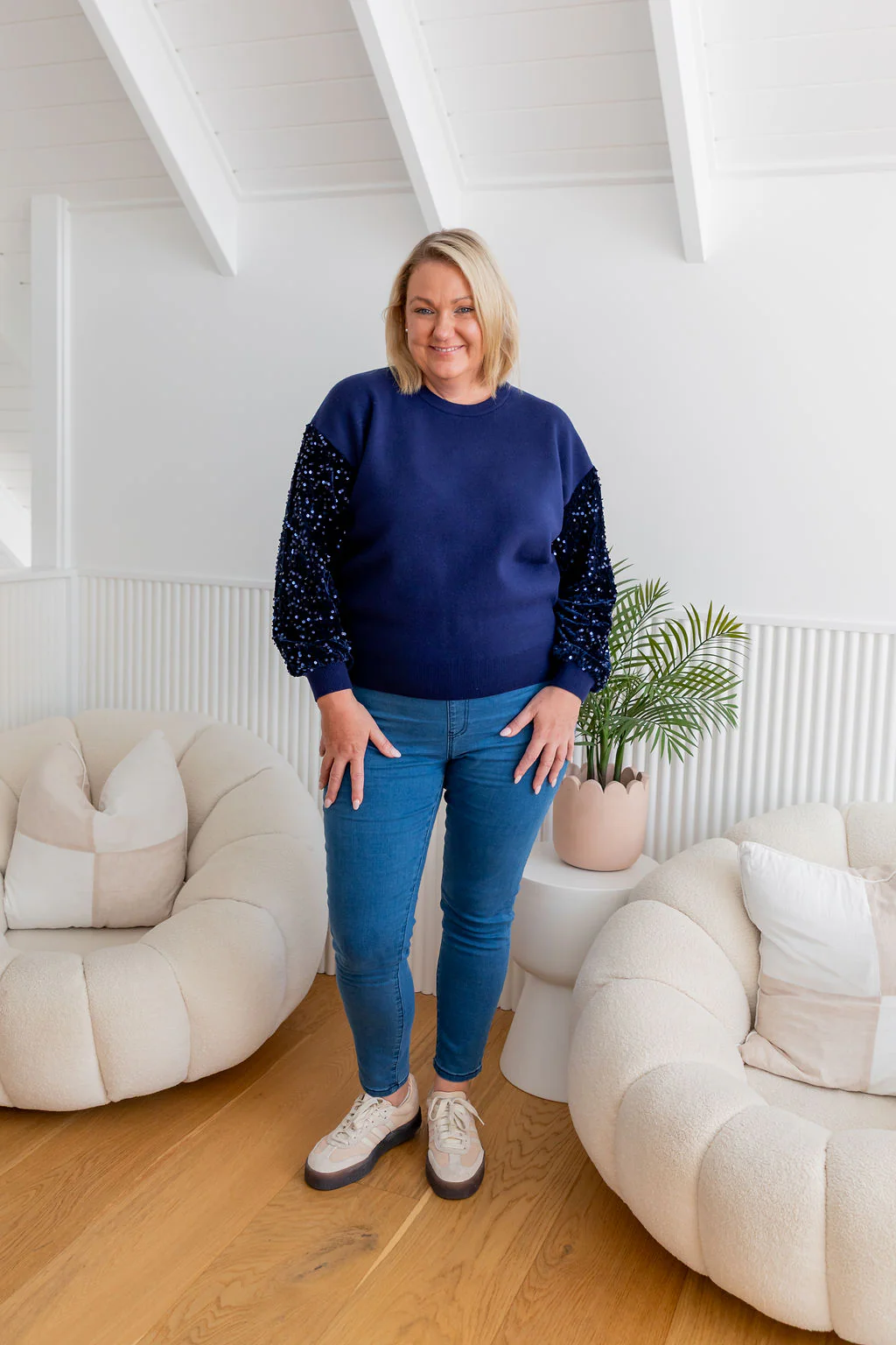 Glam Knit In Navy - Image 15