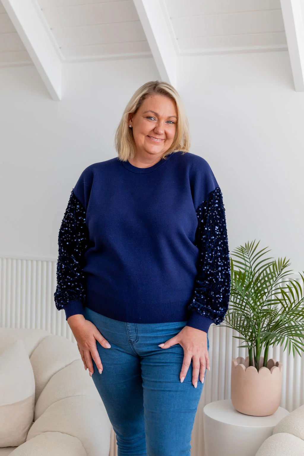 Glam Knit In Navy - Image 6