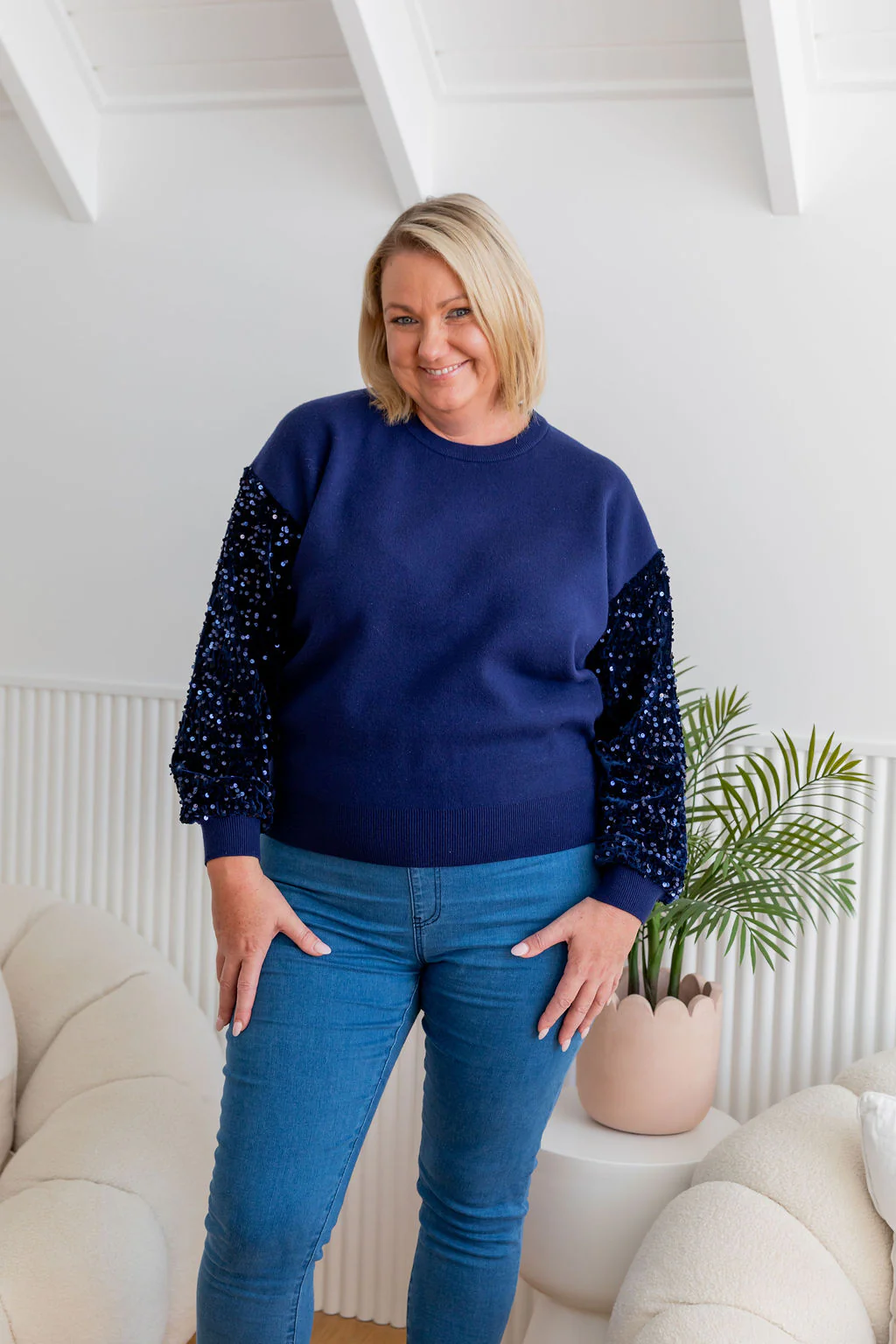 Glam Knit In Navy - Image 8