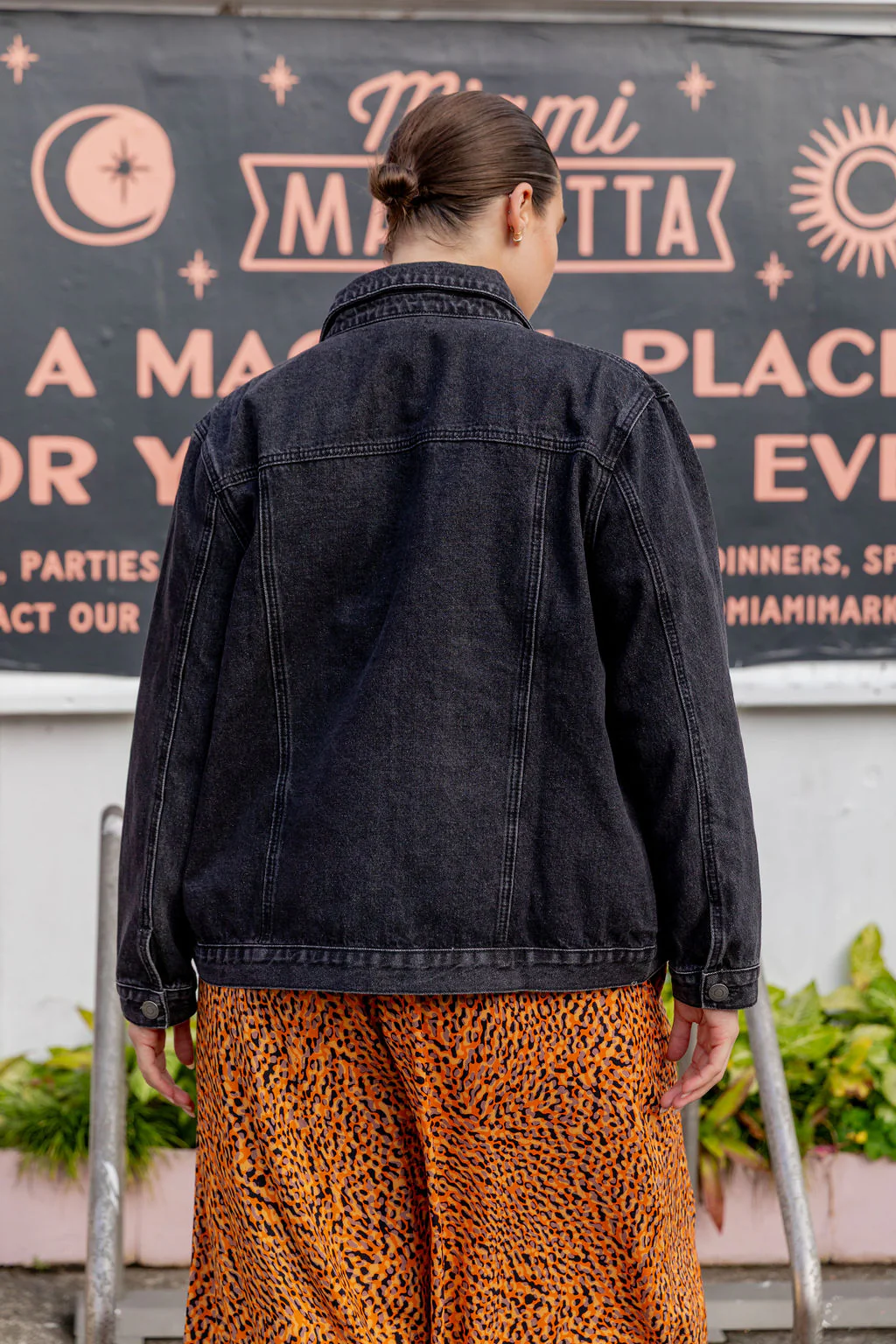 Hayden Boyfriend Denim Jacket in Black Wash - Image 16
