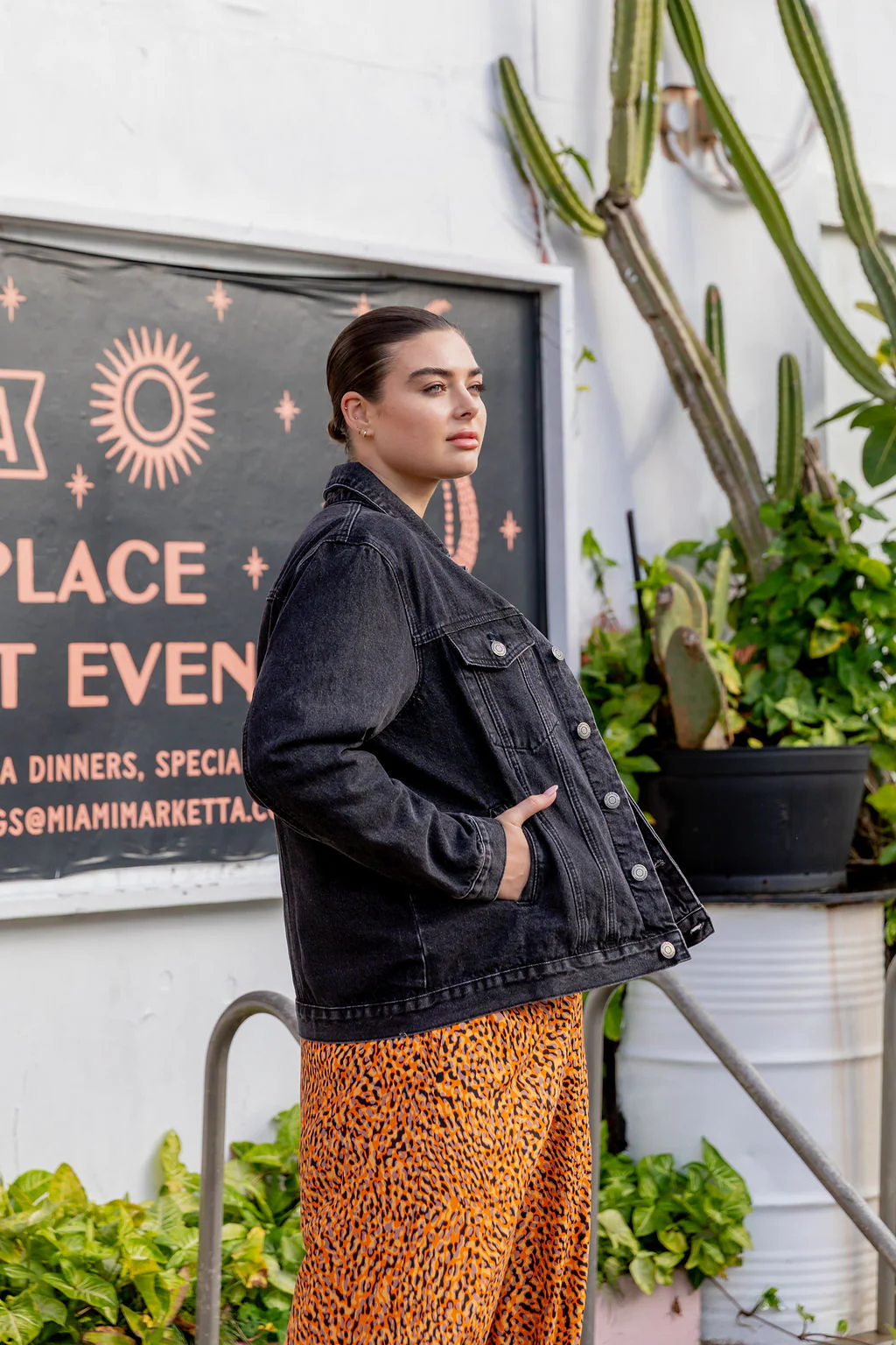 Hayden Boyfriend Denim Jacket in Black Wash - Image 26