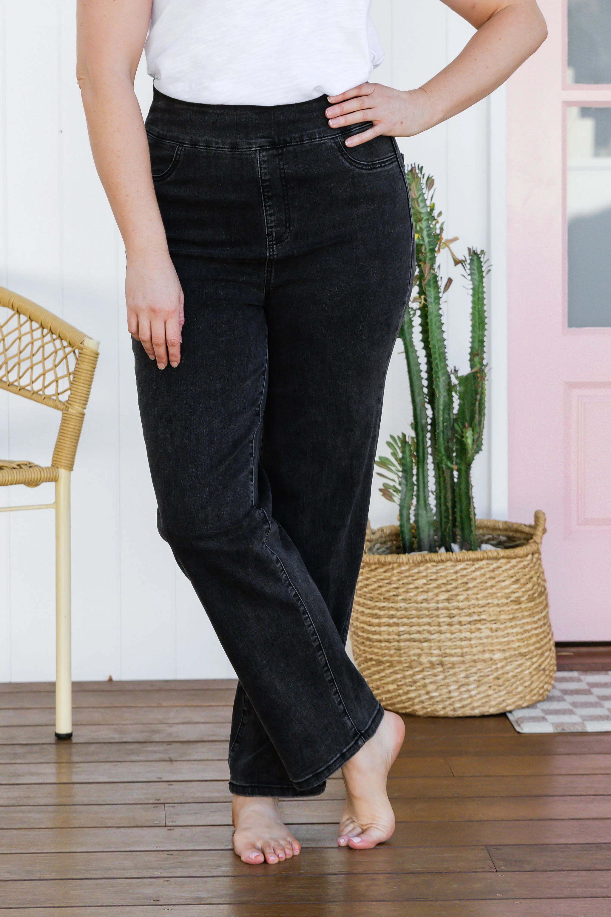 Lara Pull on Jeans in Vintage Black - Image 26